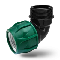 Колено компрессионное (угол) Poelsan 20 x ¾" с наружной резьбой